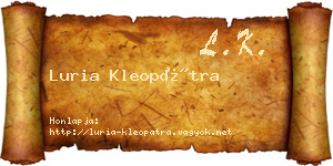Luria Kleopátra névjegykártya
